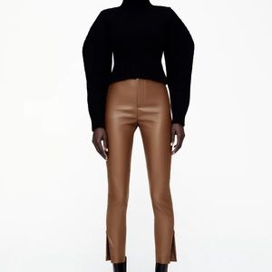 Zara high rise faux leather leggings